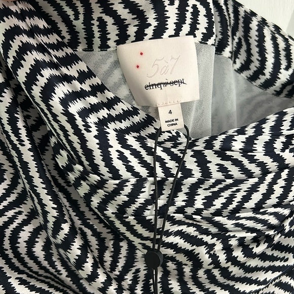 Cinq a Sept Silk Christel Ruched Midi Dress 4 - Picture 5 of 9